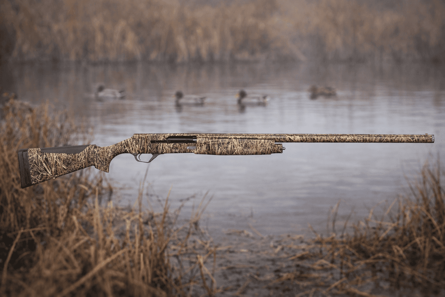 Retay ACE-R Realtree Max-7 Shotgun 12ga 3.5 inch shown in profile