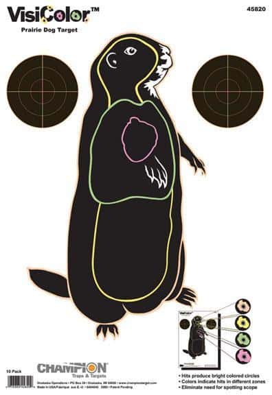 Champion VisiColor High-Visibility Paper Targets Prairie Dog 11" X 16" 10/Pack