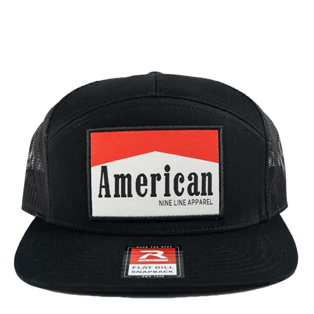 Nine Line American 7-Panel Richardson Trucker Hat Black