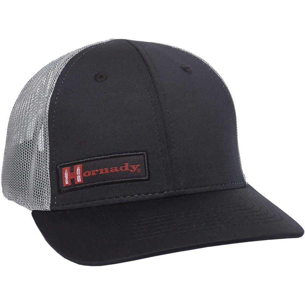 Outdoor Cap Black/Grey Mesh Back w/Woven Hornady Label