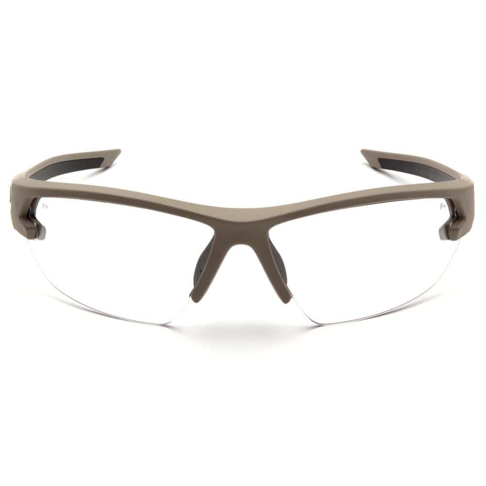 Pyramex Venture Gear Semtex 2.0 Shooting Glasses Tan Frame with Clear Anti-Fog Lens
