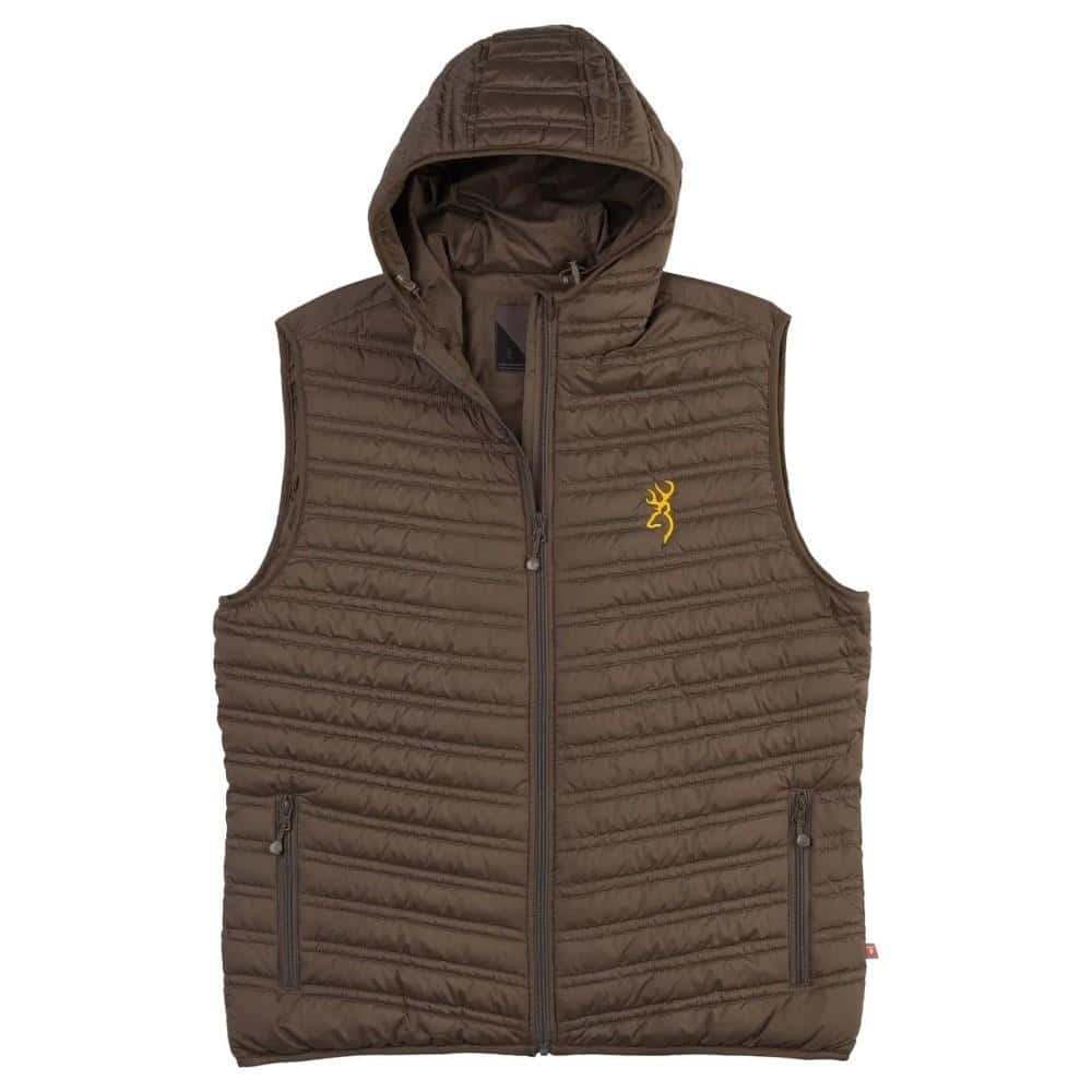 Browning Packable Puffer Hooded Vest Major Brown S