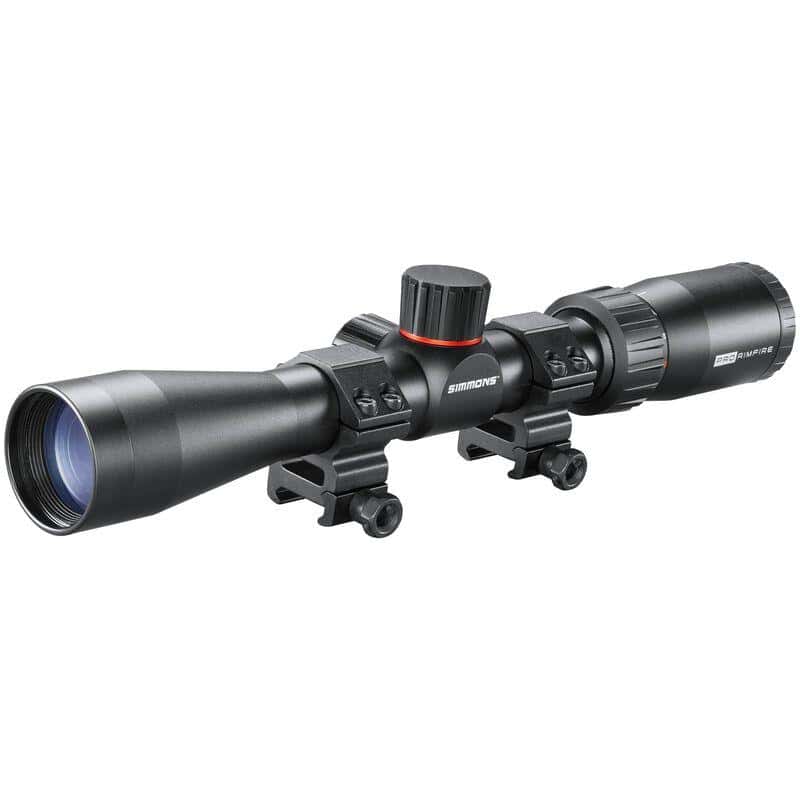 Simmons Pro Target Rimfire Rifle Scope 3-9x32mm 1" SFP .22 Dropzone with Weaver Style Rings