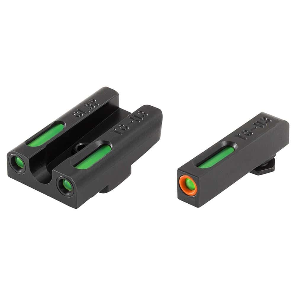 Truglo TFX Pro Tritium/Fiber Optic Day/Night Sights for Glock Slimline Models 42/43/43x/48 Orange Outline Front Rear Green