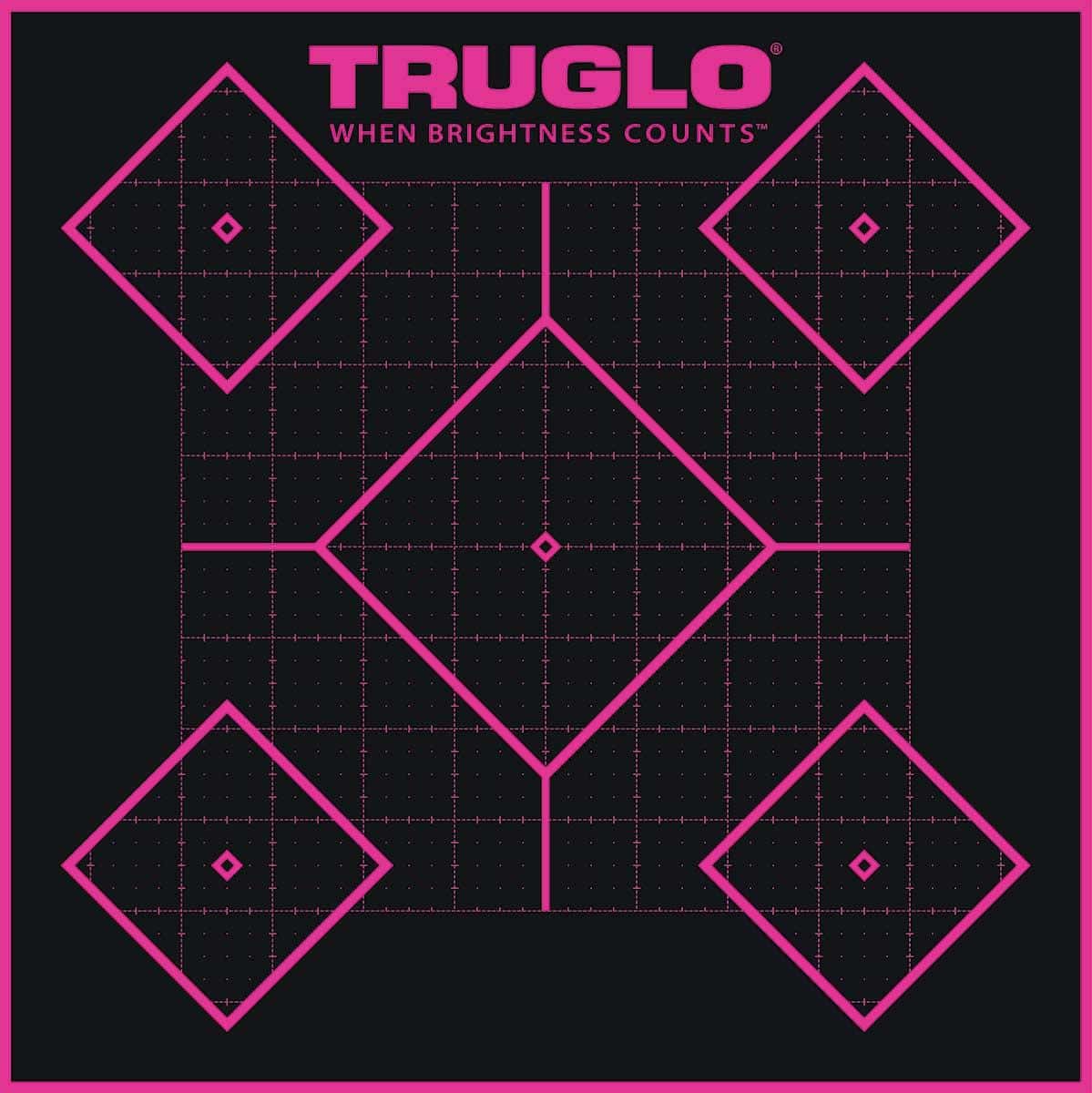 TRUGLO TRU-SEE Self Adhesive Targets - Handgun 12x18 Pink 6 Pack