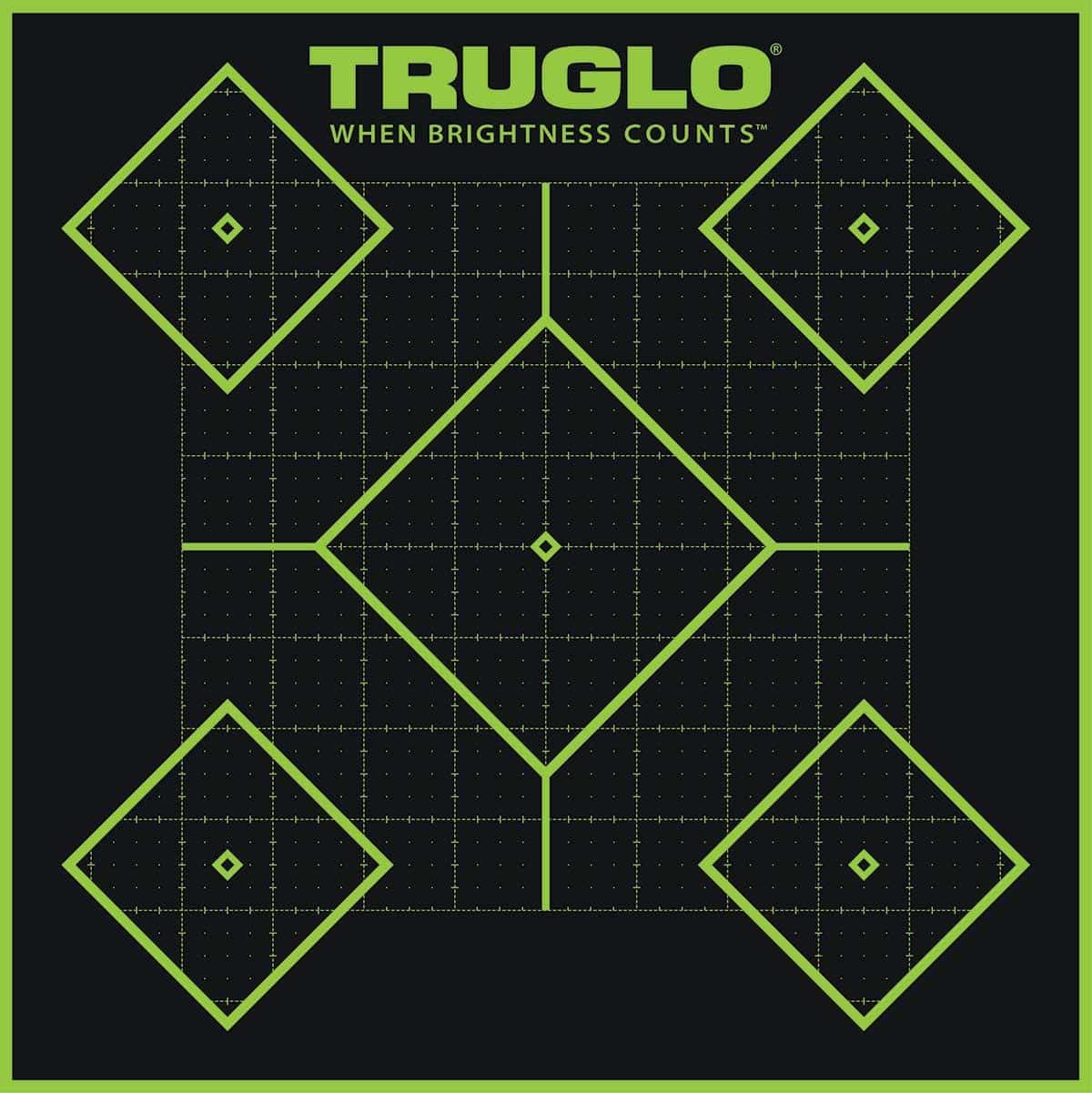 TRUGLO TRU-SEE Self Adhesive Targets - 5 Diamond 12x12 Green 12 Pack