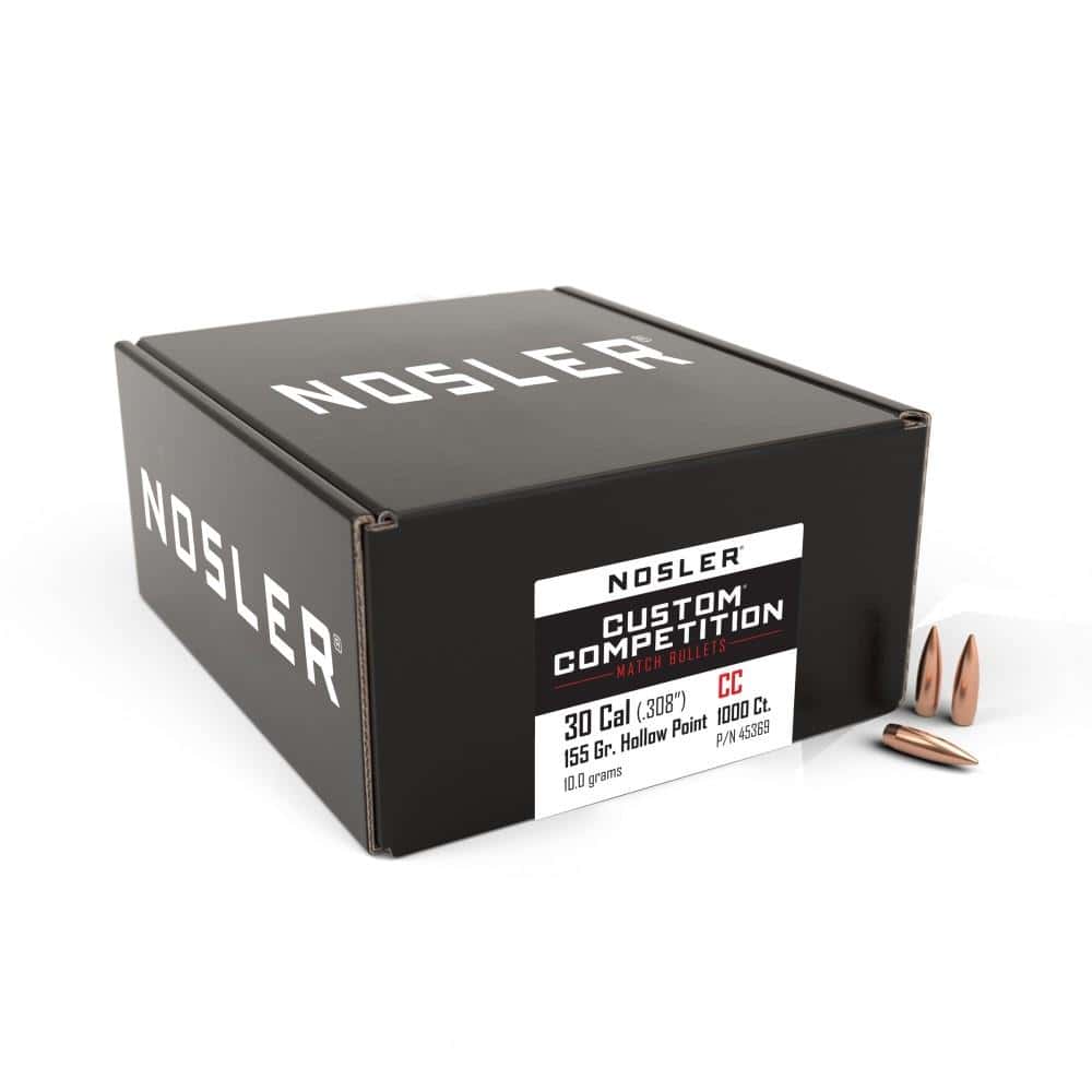 Nosler Custom Competition Bullets .30 cal .308" 155 gr HPBT 1000/ct