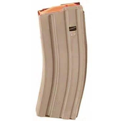 ASC AR Family Rifle Magazine Orange Follower Dark Earth Stainless Steel .223 Remington 30/rd