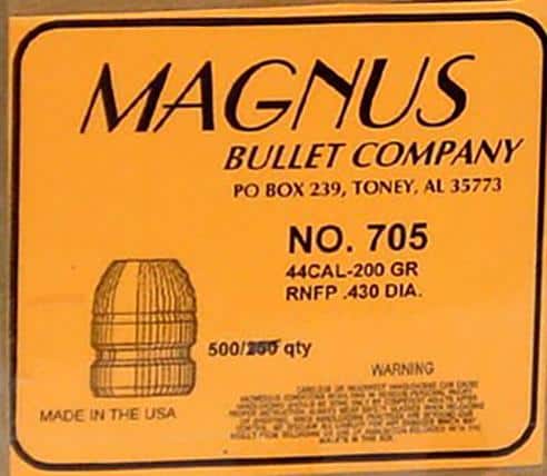 Magnus RNFP Bullets .44 Cal .430" 200gr 500/ct