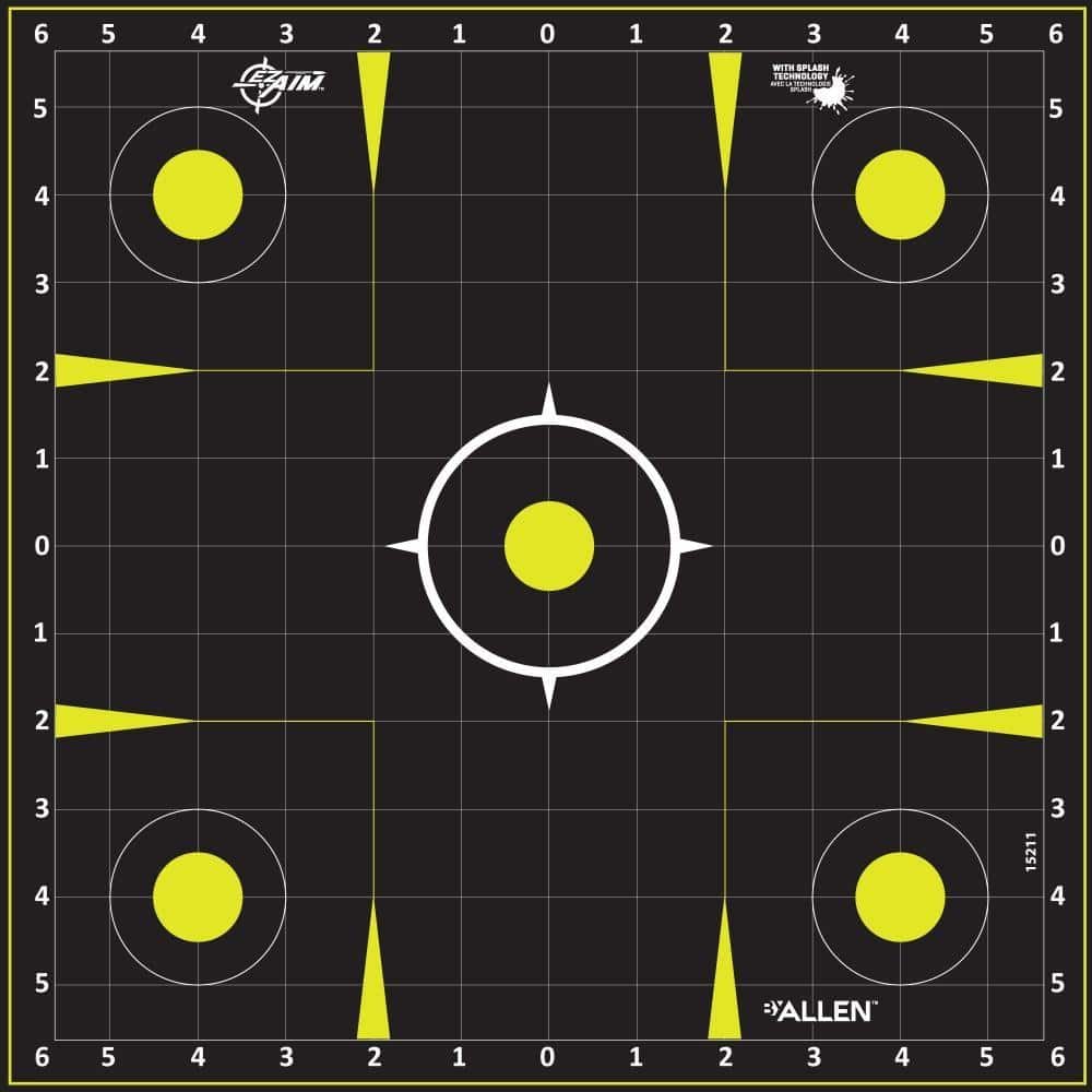 Allen EZ Aim Non-Adhesive Splash Target 12.5" Black and Yellow 30 per Pad