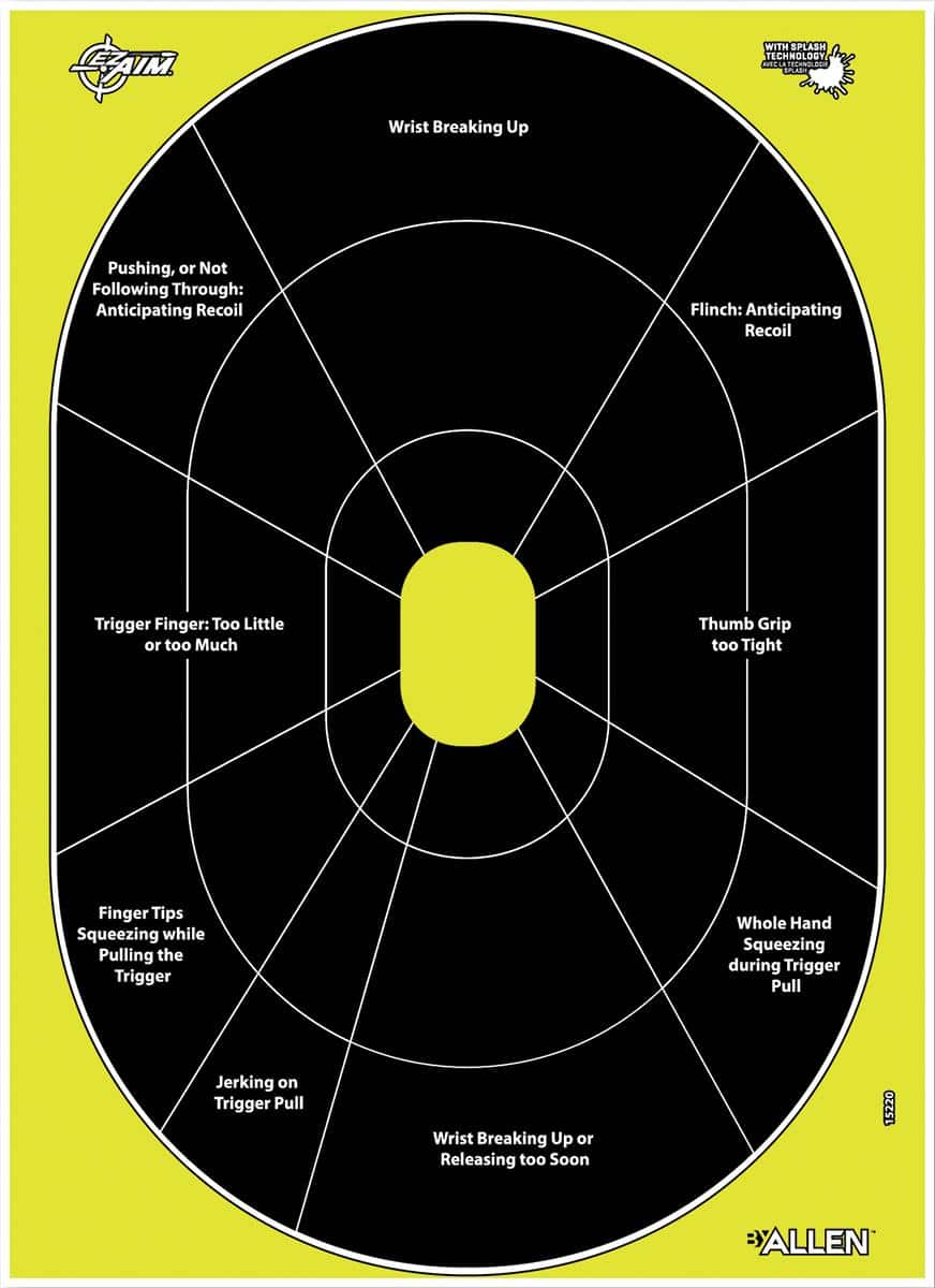 Allen EZ AIM Non-Adhesive Splash Handgun Trainer 12x8 - 8/ct