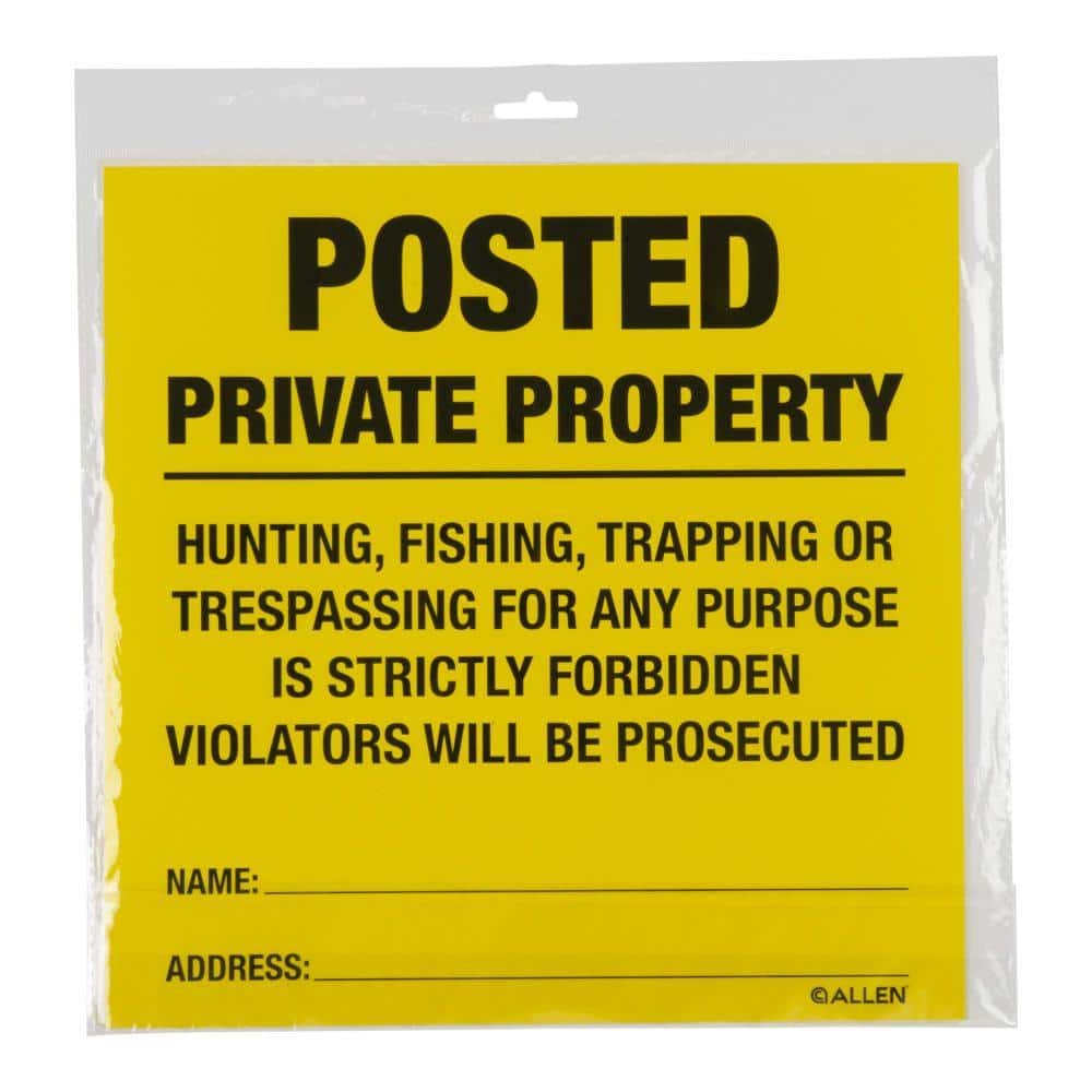 Allen Posted No Trespassing Yard Sign 12" x 12" 12/ct
