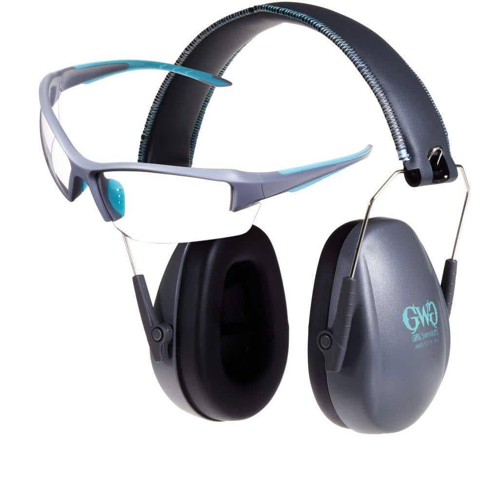 Allen Girls With Guns Assure Protective Safety Glasses & Earmuffs Combo Set Gray/Teal/Black NRR - 23dB