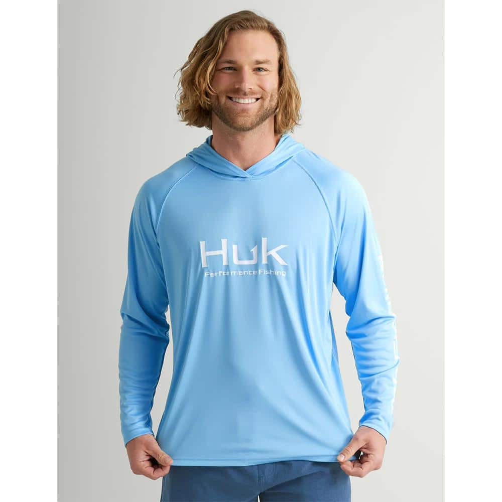 Huk Vented Pursuit Long Sleeve Hoodie Marolina Blue L