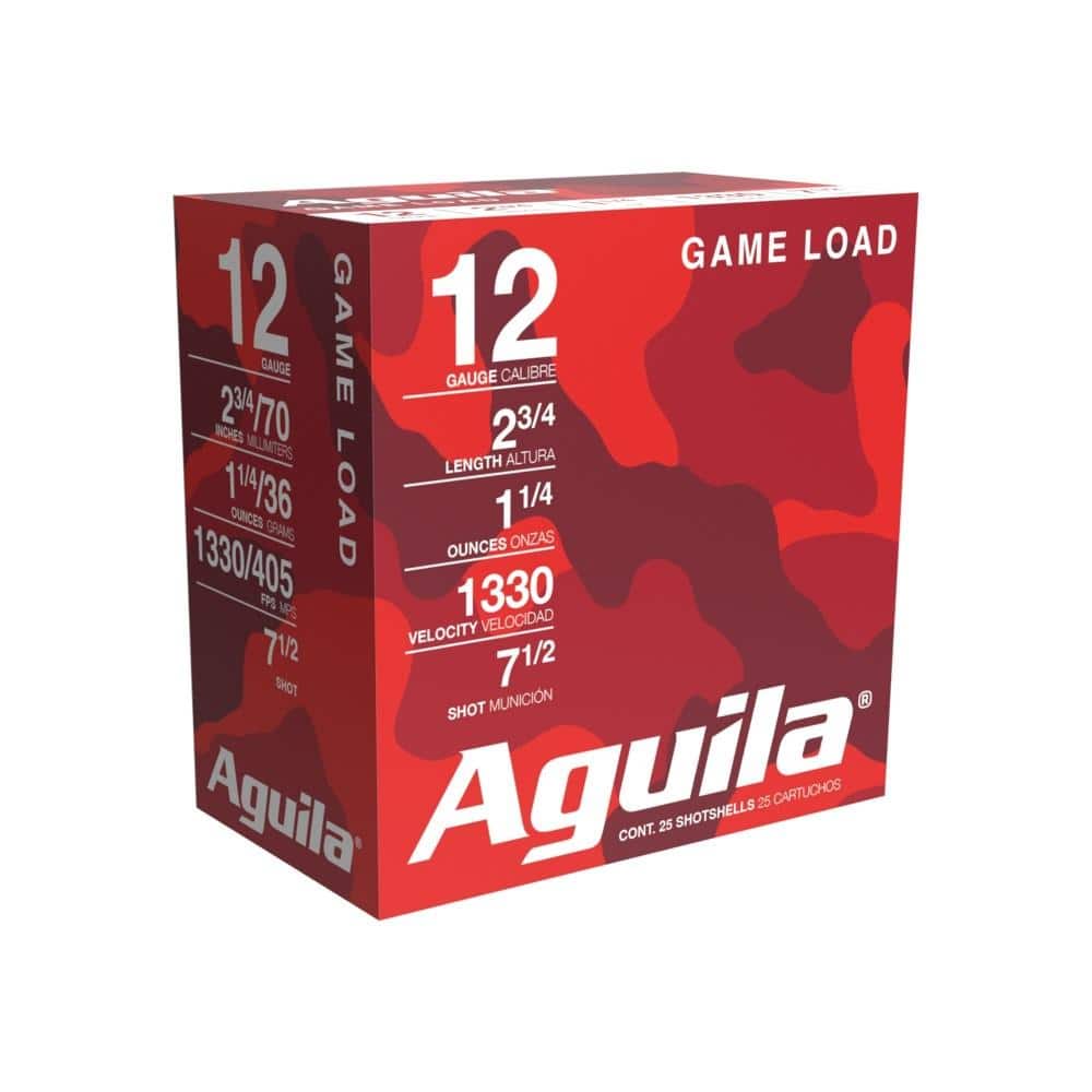 Aguila High Velocity Field Shotshells 12 ga 2-3/4" 1-1/4oz 1330 fps #7.5 25/ct