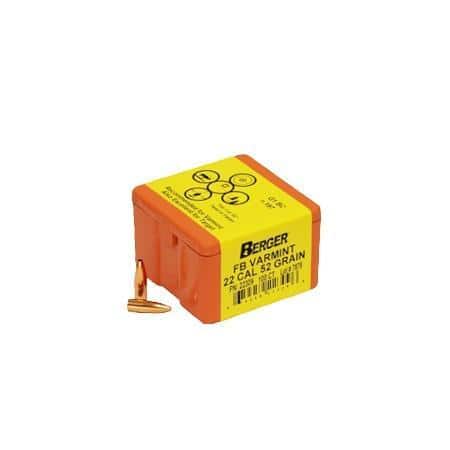 Berger Match Grade Varmint Bullets .22 cal .224" 52 gr FB Varmint 100/ct