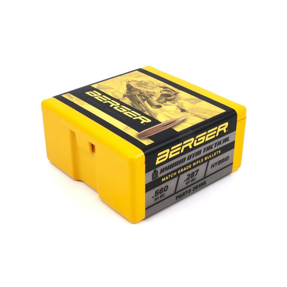 Berger Match Grade Tactical Bullets 6.5mm .264" 130 gr AR Hybrid OTM Tactical 100/ct