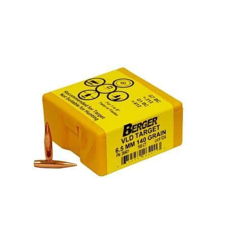 Berger Match Grade Target Bullets 6.5mm .264" 140 gr VLD Target 100/ct