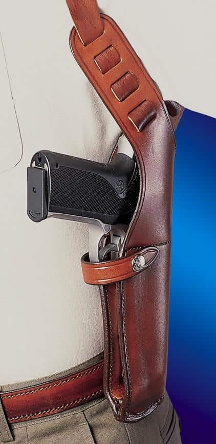 Bianchi Model X15 Vertical Shoulder Holster Sig Sauer P220 P220R Right Hand Plain Tan