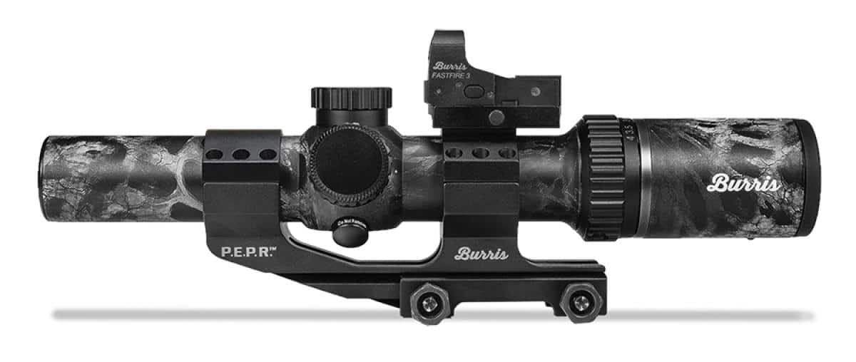 BLEMISHED Burris MTAC Rifle Scope Combo FastFire II & PEPR Mount - 1-4x-24mm illuminated Ballistic AR Reticle Prym 1 Blackout