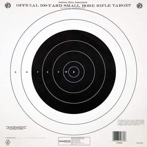 Champion Official NRA Paper Targets GTQ-4(P) 100 yd Small Bore Rifle Single Bull 12/ct