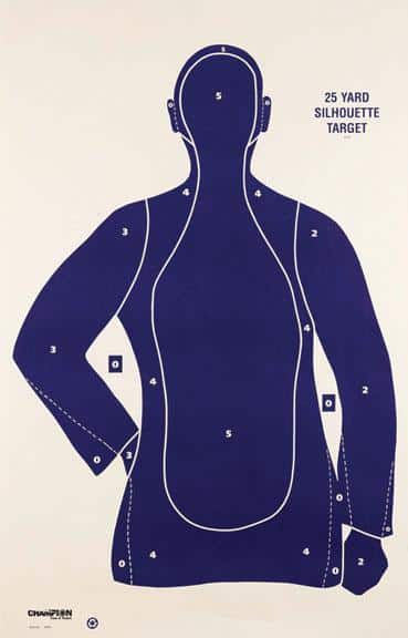 Champion LE Targets B21-E 25 yd. Police Silhouette Target -100/Pack