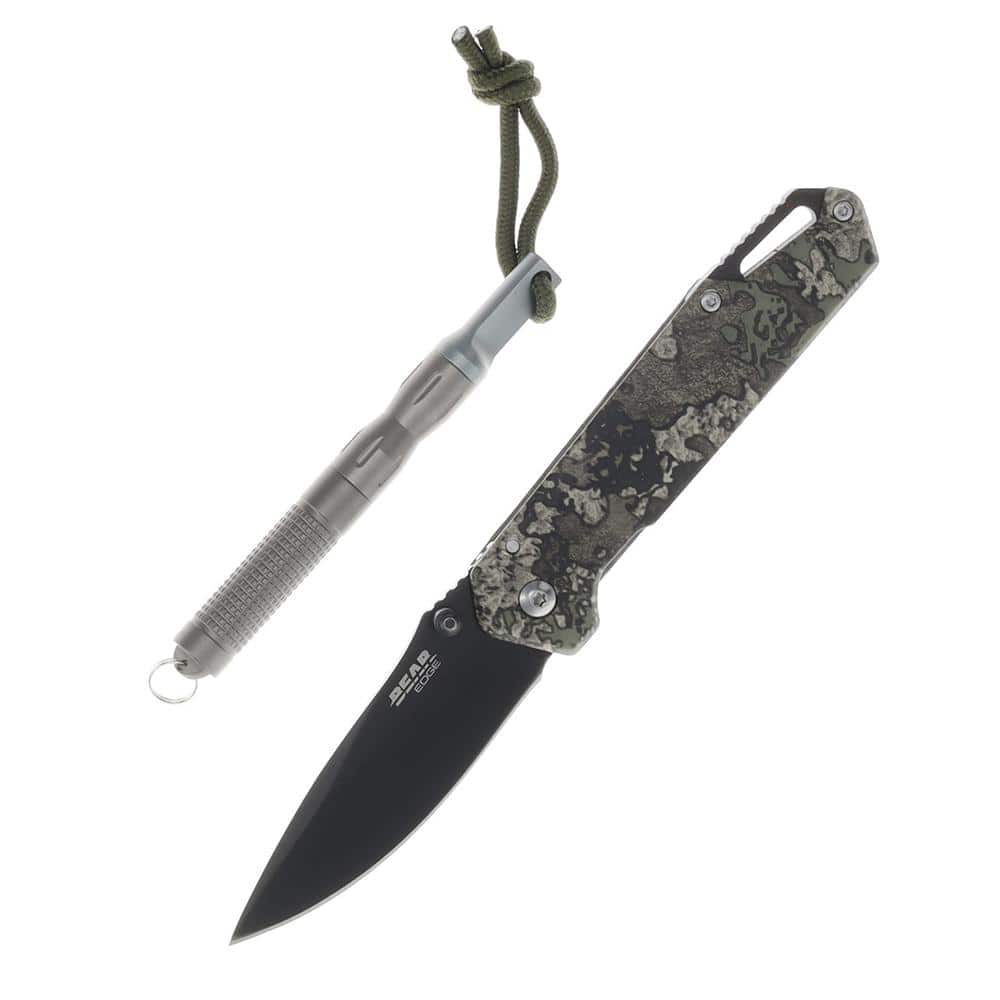 Bear & Son Edge Folding Knife 3" Drop Point Blade Truetimber Strata