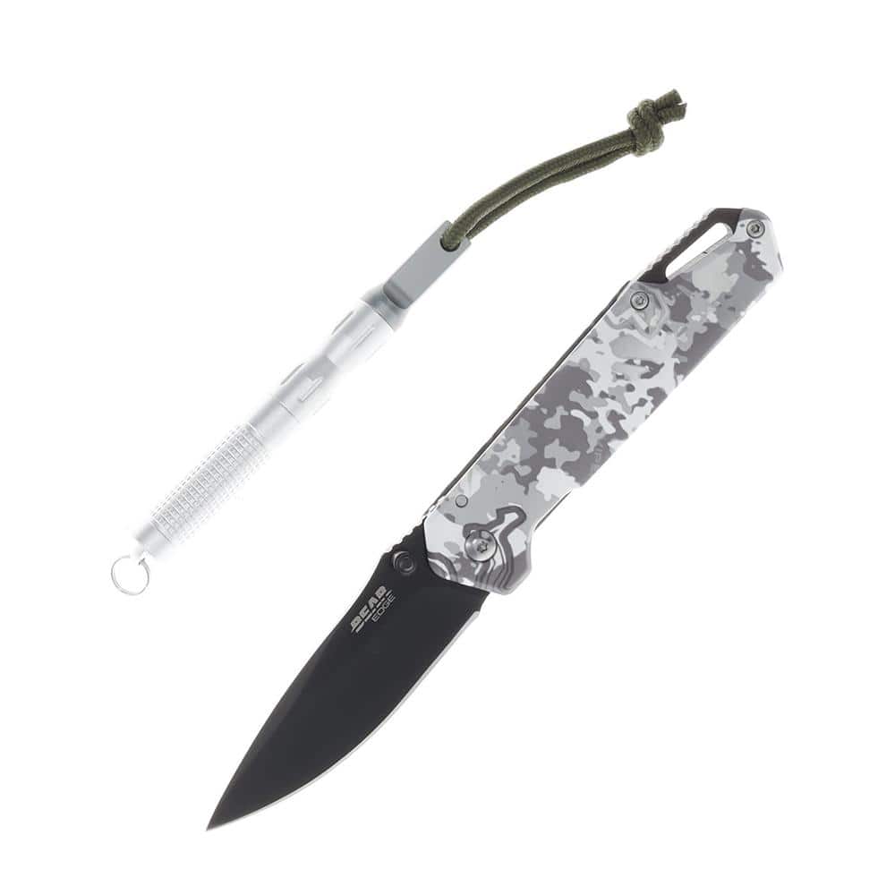 Bear & Son Edge Folding Knife 3" Drop Point Blade Truetimber White Viper
