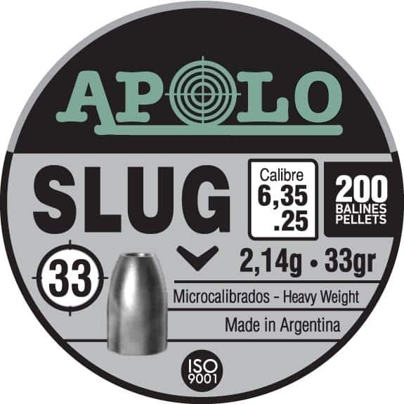 Hatsan Apolo Slug Air Rifle Pellets .25 Cal 33 gr 200/ct