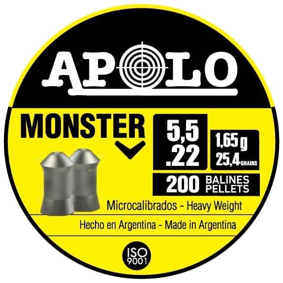 Hatsan Apolo Monster Air Rifle Pellets 22 Cal 25.4 gr 200/ct