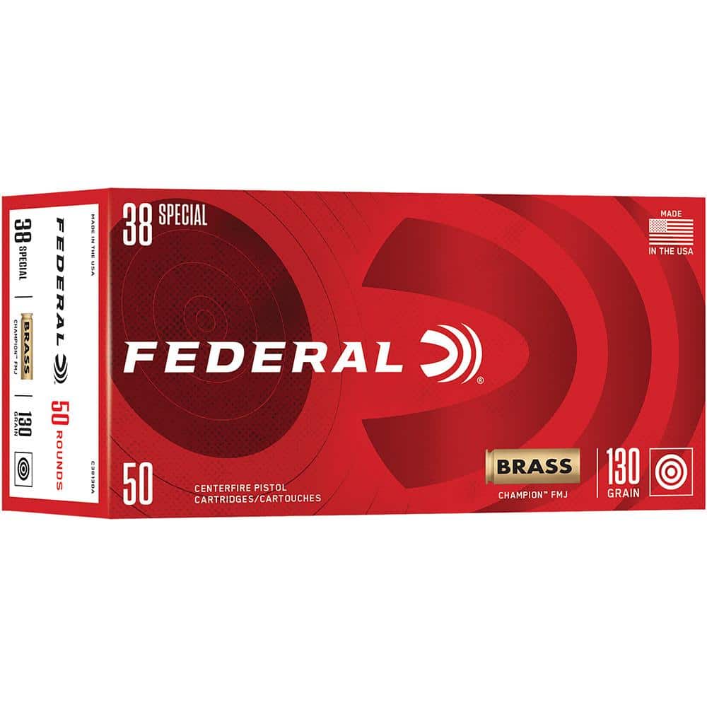 Federal Champion Handgun Ammunition .38 Spl 130gr FMJ 890 fps 50/ct