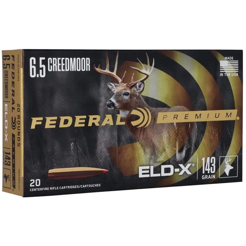 Federal Premium ELD-X Rifle Ammo 6.5 Creedmoor 143 gr 2700 fps 20/ct
