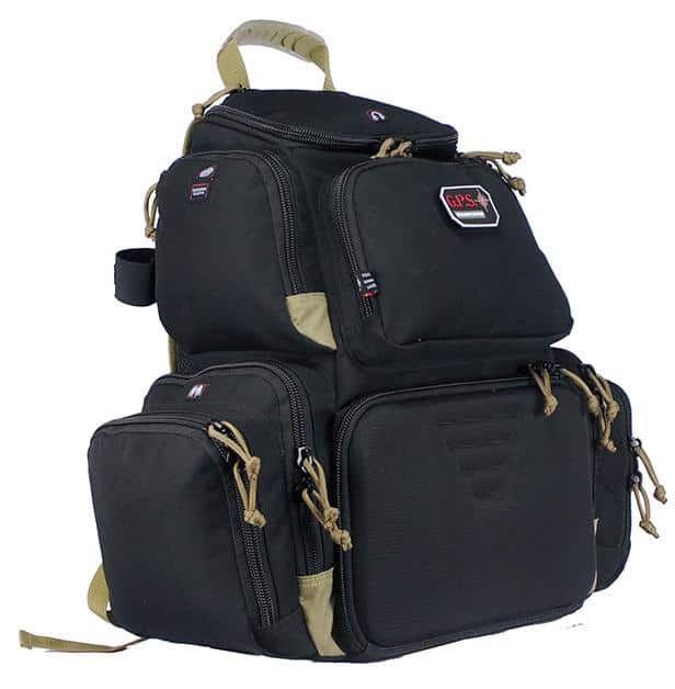 G-Outdoors Handgunner Backpack with 4 Handgun Cradle-Black/Tan