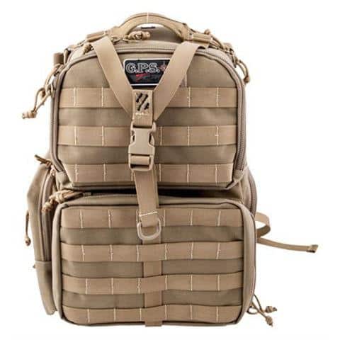 G-Outdoors GPS Tactical Range Backpack Holds 3 Handguns Tan