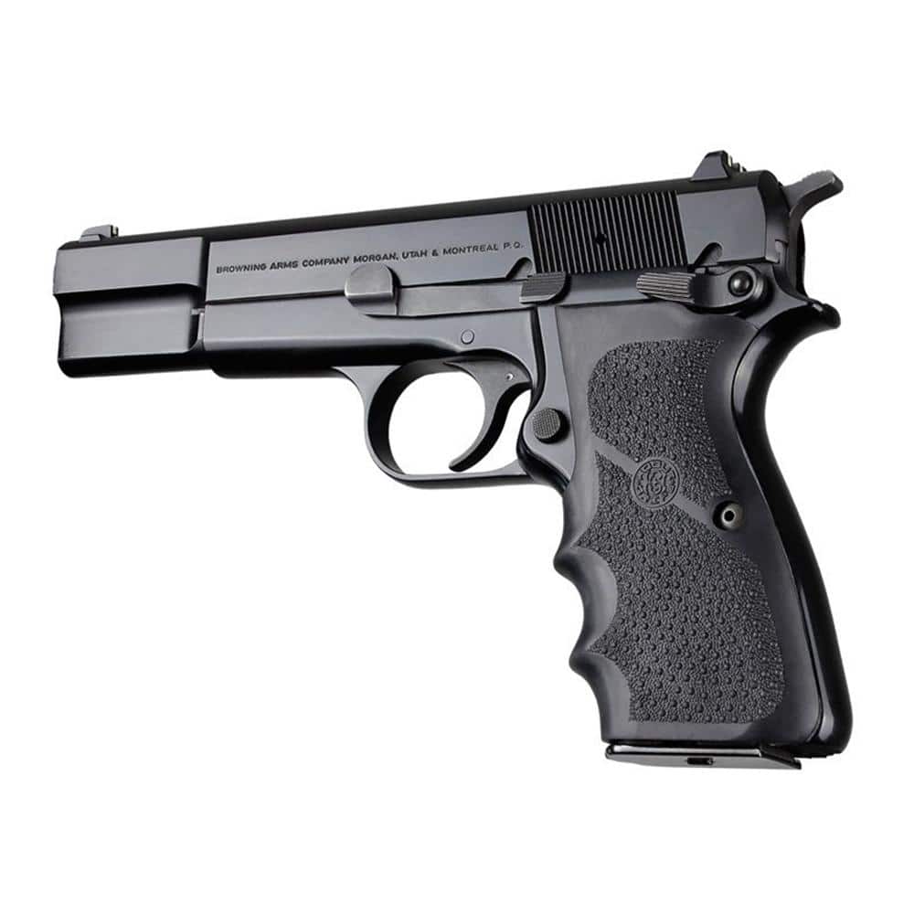 Hogue Browning Hi-Power Rubber Grips with Finger Grooves