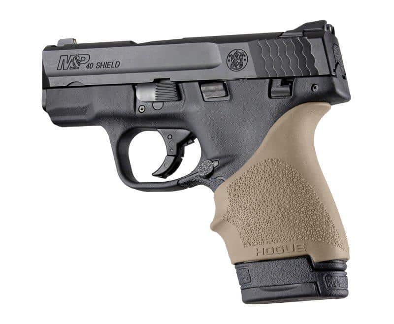 Hogue HandAll Beaver Tail Grip Sleeve S&W M&P Shield Ruger LC9 Glock 26/27 FDE