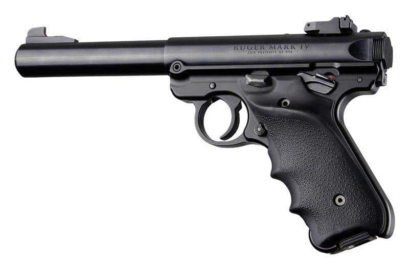 Hogue Ruger MKIV Rubber Grip with Finger Grooves and Right Hand Thumb Rest Black