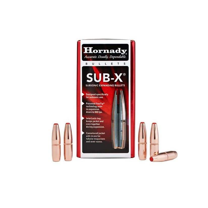 Hornady Sub-X (Subsonic - eXpanding) Rifle Bullets .45 cal .458 410gr Sub-X