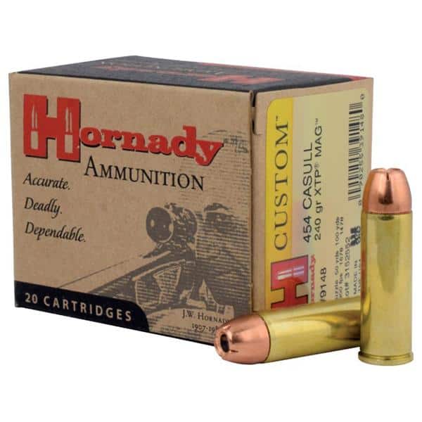 Hornady Custom Handgun Ammunition .454 Casull 240 gr XTP-Mag 1900 fps 20/ct