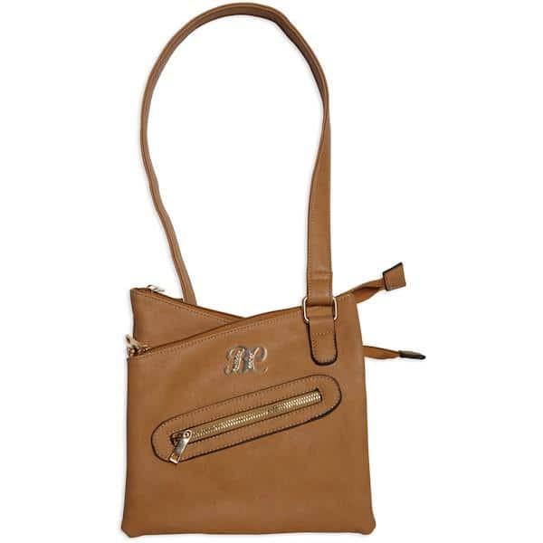 Bulldog Cross Body Style Conceal Carry Purse W/ Holster - Small Tan
