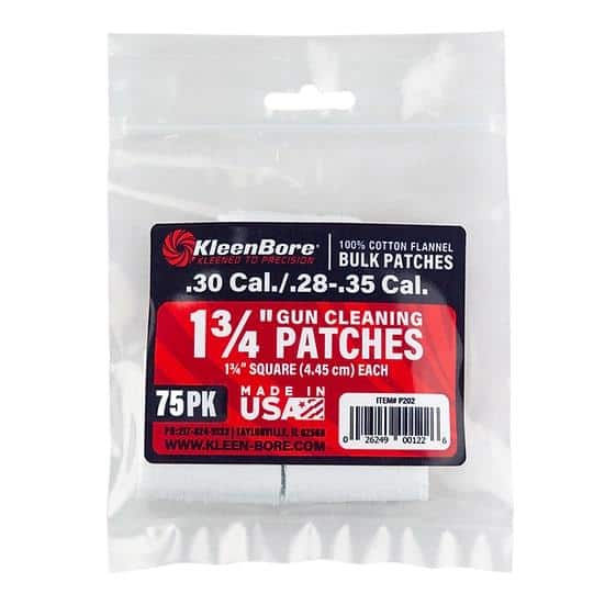 KleenBore Cotton Patches 1 3/4" Square .28-.35 Cal 75/ct