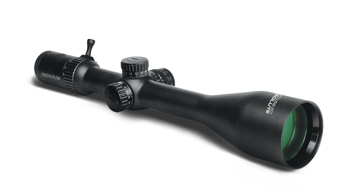Konus Absolute Rifle Scope 5-40x56 Zoom 30mm SFP 550 Ballistic Reticle Illum - Black