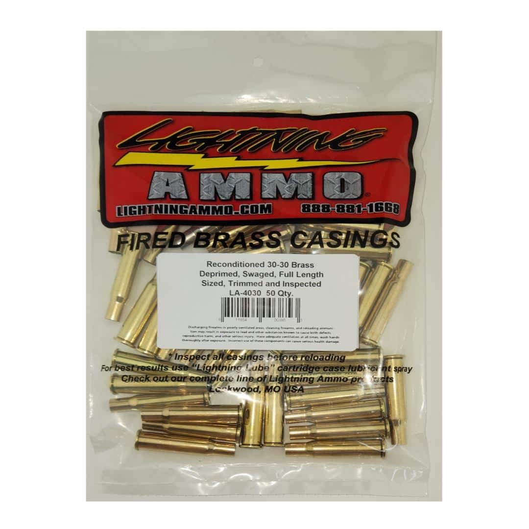 Lightning Ammo Reconditioned Ready to Load Brass 30-30 50 Qty Bag