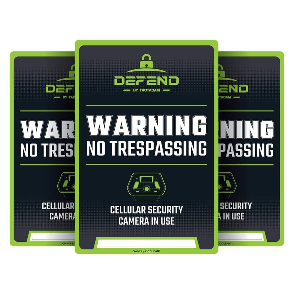 Tactacam Defend No Tresspassing Sign 3/ct