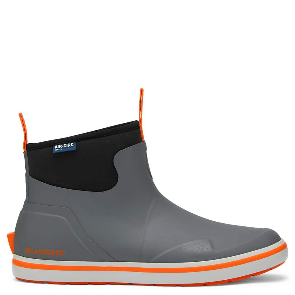 LaCrosse Mens Alpha Deck Boot 6" Grey/Orange Size 13
