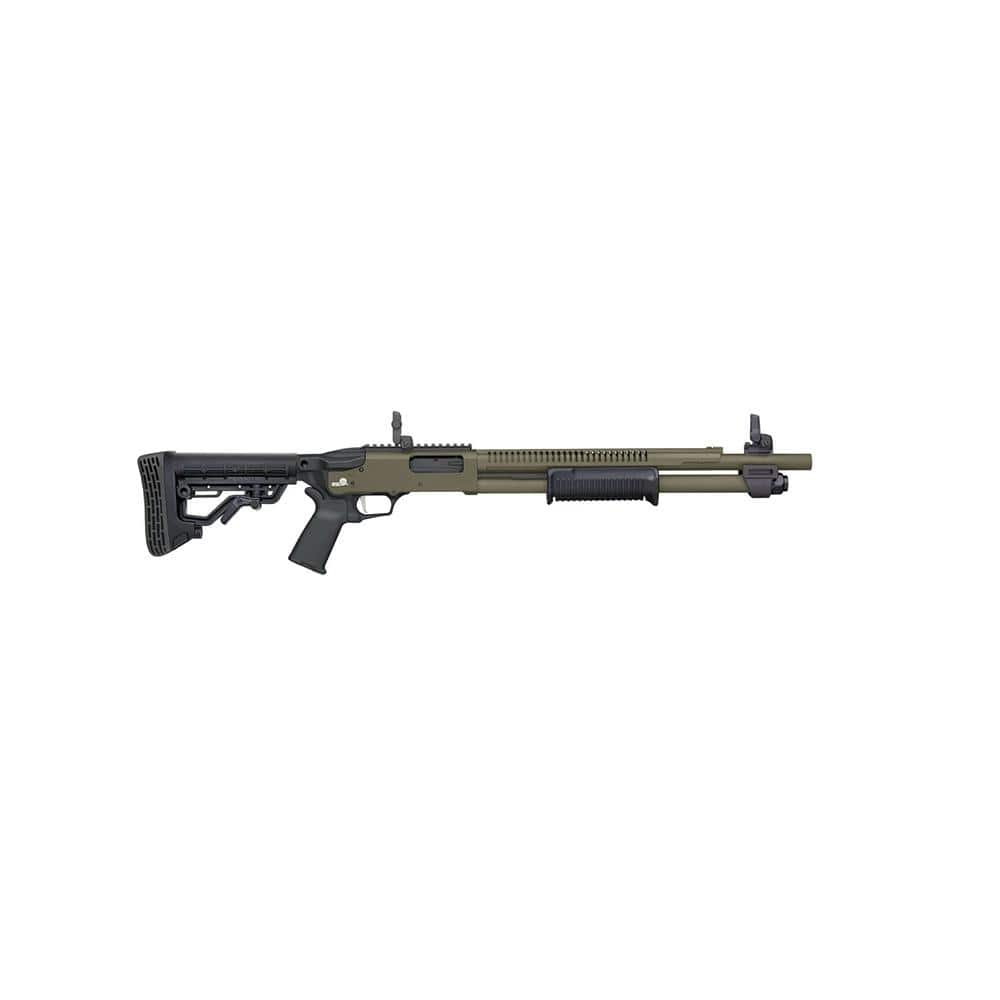 Mossberg 590R ODG Cerakote Shotgun 12ga 3" Chamber 6rd Capacity 18.5" Barrel MBUS 3 Sights