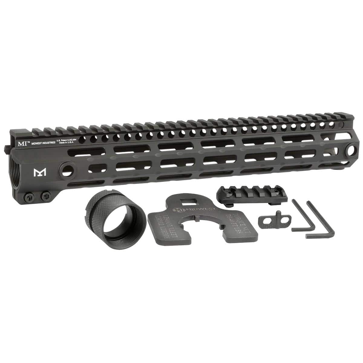 Midwest Industries One Piece Free Float Handguard 12.625" M-LOK Compatible Black