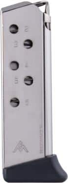 Mec-Gar Handgun Magazine Walther PPK .380 ACP Carbon Steel Tube Nickel 6 rds