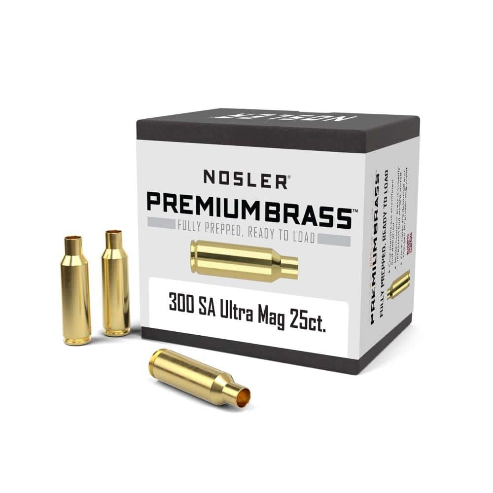 Nosler Unprimed Brass Rifle Cartridge Cases .300 Rem SA Ultra 25/ct