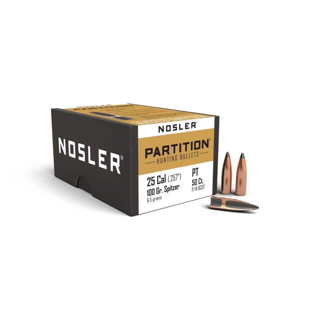 Nosler Partition Rifle Bullets .25 cal .257" 100 gr SPT 50/ct